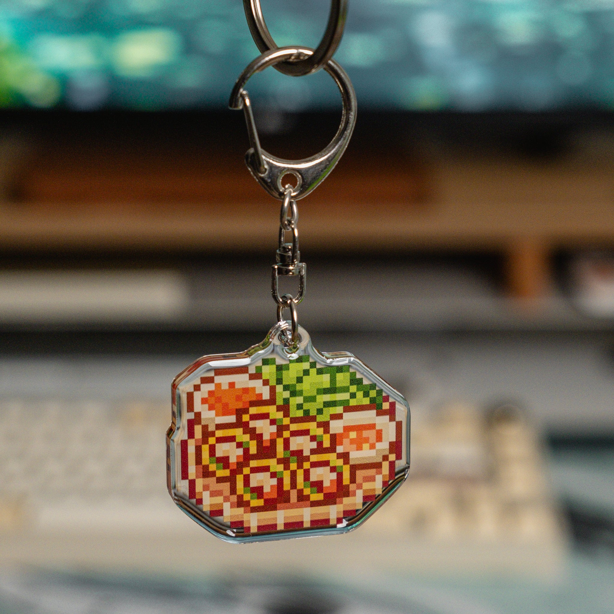 Banh Khot Pixel Food Acrylic Charm