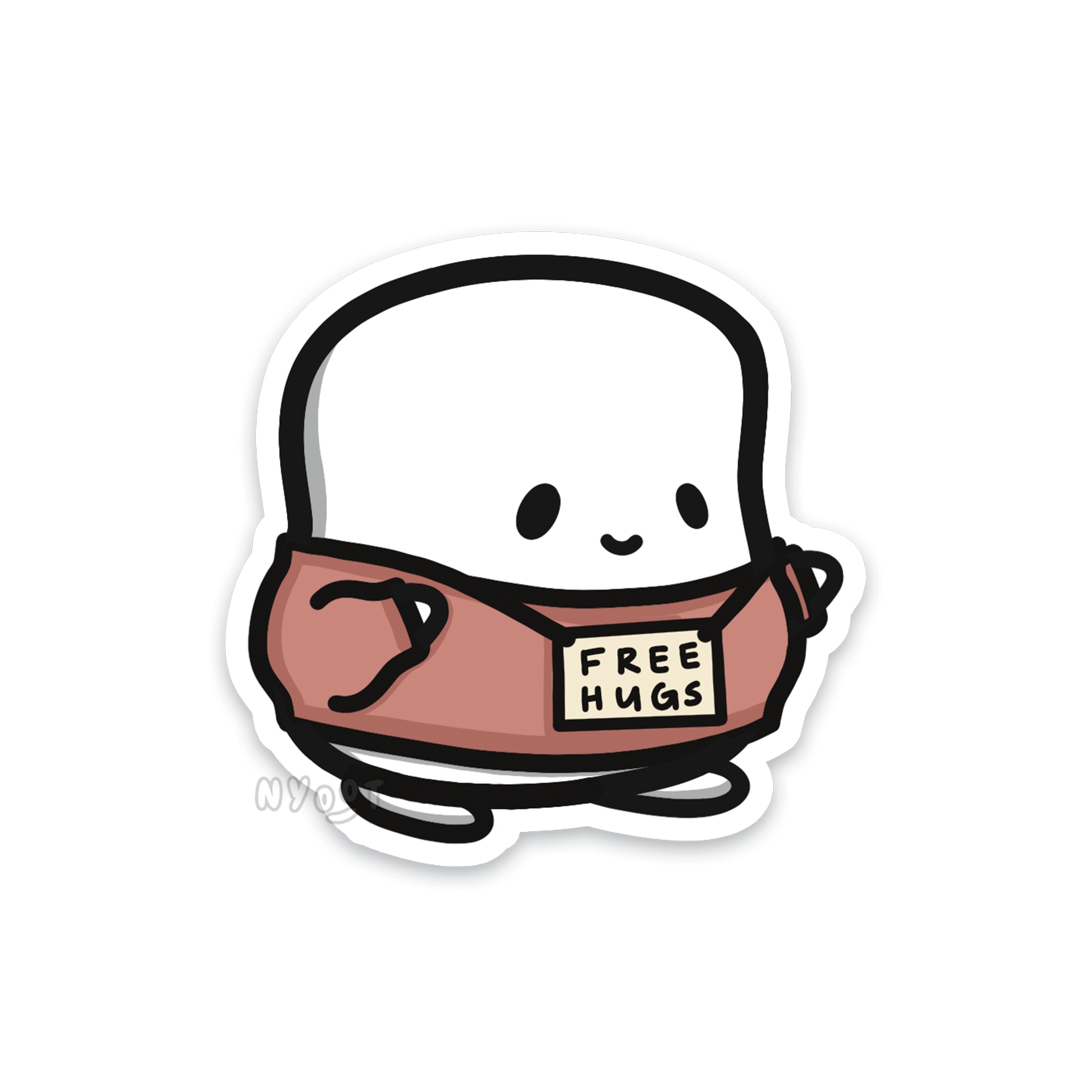 Free Hugs Bean Sticker