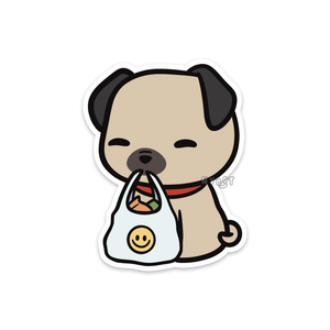 Groceries Pug Sticker