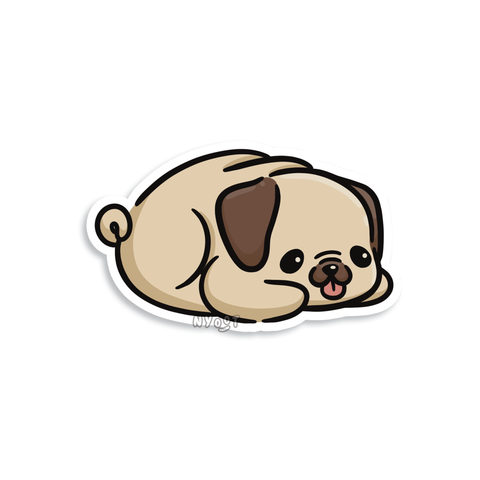 Pug Rolls Sticker