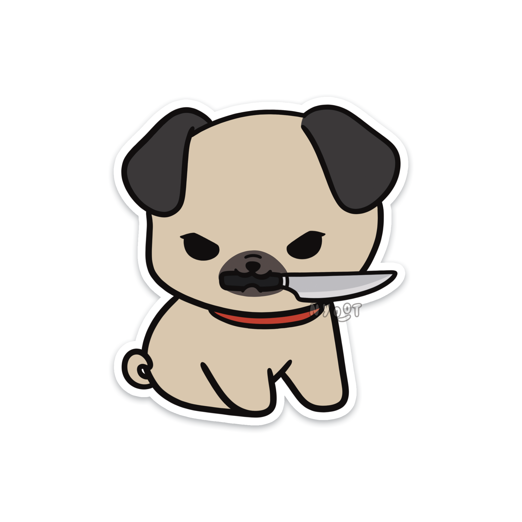Slasher Pug Sticker