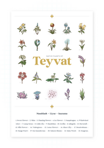 Native Plants of Teyvat - Gold Foil Art Print