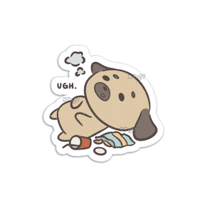 Ugh So Full Pug Sticker